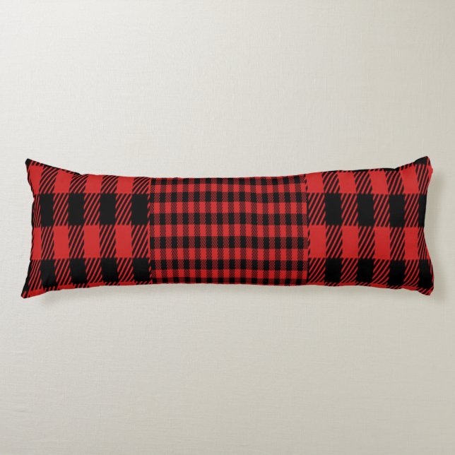 Red Buffalo Plaid Pattern Body Cushion (Front)