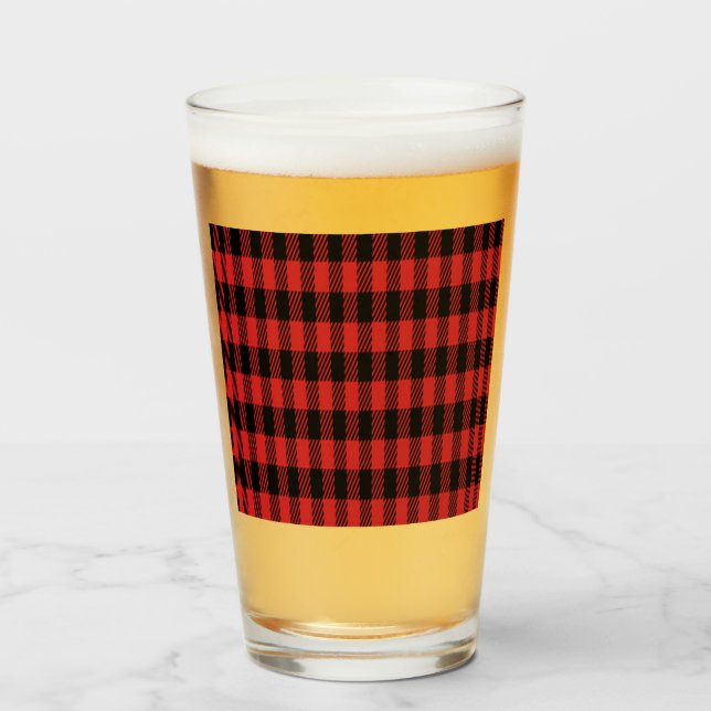 Red Buffalo Plaid Pattern Glass (Front Filled)
