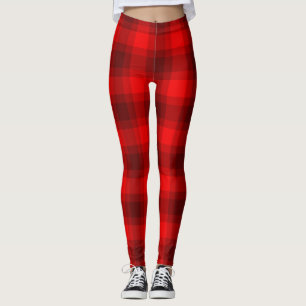 Red Buffalo Plaid Pattern Leggings