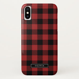 Red Buffalo Plaid Pattern Name iPhone X Case