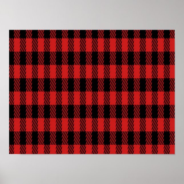 Red Buffalo Plaid Pattern Poster (Front)