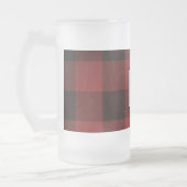 Red Buffalo Plaid | Personal Initial | Gift Froste Frosted Glass Beer Mug (Left)