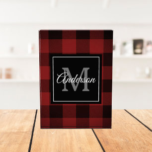 Red Buffalo Plaid   Personal Initial   Gift Photo 