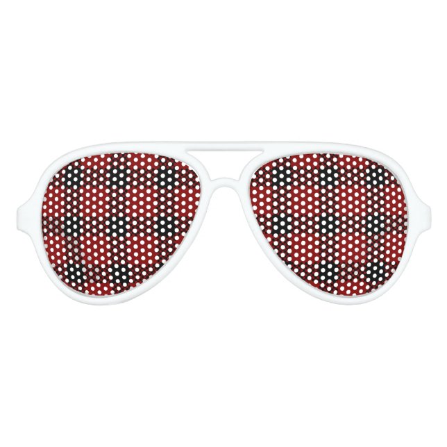 Red buffalo plaid print aviator sunglasses (Front)