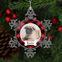 Red Buffalo Plaid Puppy Dog Photo
