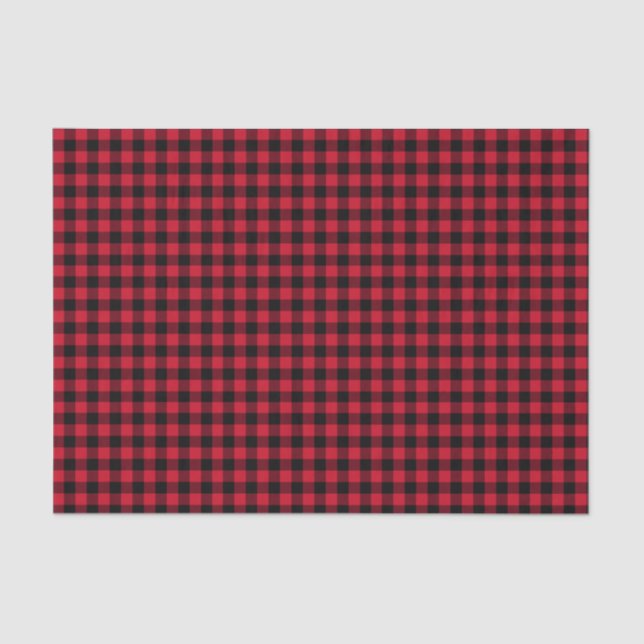Red Buffalo Plaid, Red Flannel Tissue Paper (Front)