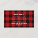 red buffalo plaid rustic winter wedding direction enclosure card<br><div class="desc">red buffalo plaid rustic winter wedding direction cards.</div>