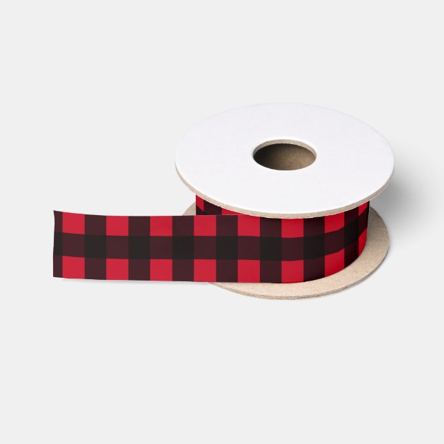 Red Buffalo Plaid Satin Ribbon (Spool)