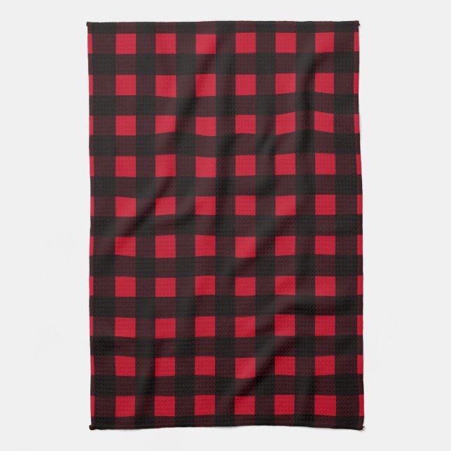 Red Buffalo Plaid Tea Towel (Vertical)