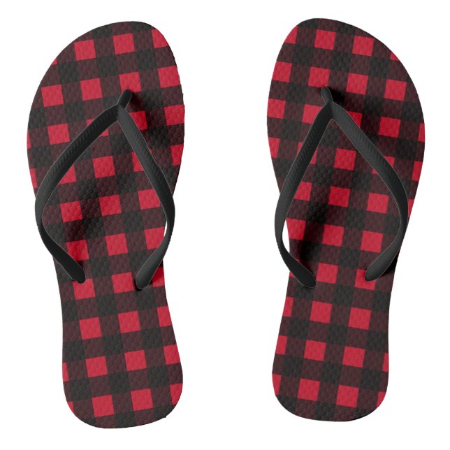 Red Buffalo Plaid Thongs (Footbed)