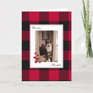 Red Buffalo Plaid Valentines Day Card