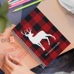 Red Buffalo Plaid & White Deer | Personal Name Planner<br><div class="desc">xWrap yourself in cosy rustic charm with our Red Buffalo Plaid & White Deer personalised product, available exclusively on Zazzle. Whether you're looking for a thoughtful gift or a stylish addition to your own collection, this design brings together the timeless appeal of buffalo plaid and the grace of a white...</div>