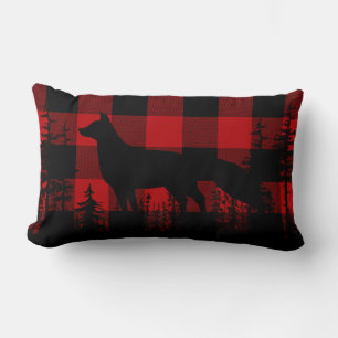 Red Buffalo Plaid Woodland Pine Forest Fox Lumbar  Lumbar Cushion