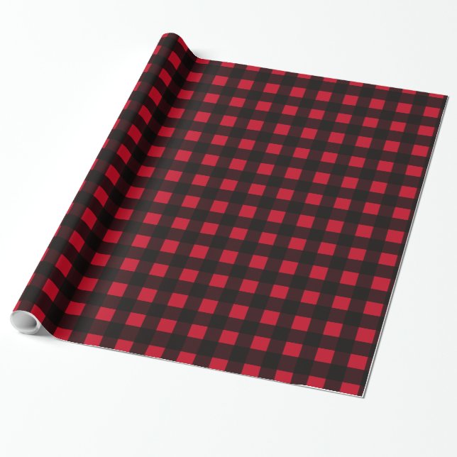 Red Buffalo Plaid Wrapping Paper (Unrolled)