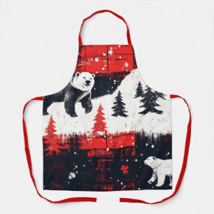Red Buffalo Plaids Polar Bear Apron