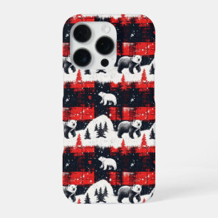Red Buffalo Plaids Polar Bear iPhone 16 Pro Case