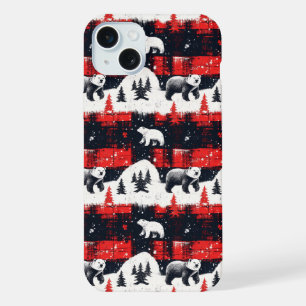 Red Buffalo Plaids Polar Bear iPhone 15 Plus Case