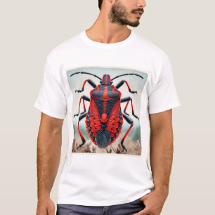 Red Bug on a Leaf 020924IREF227 - Watercolor T-Shirt