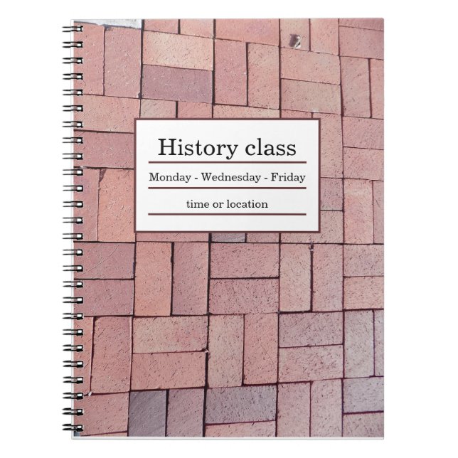 Red building bricks spiral bound notebook (Front)