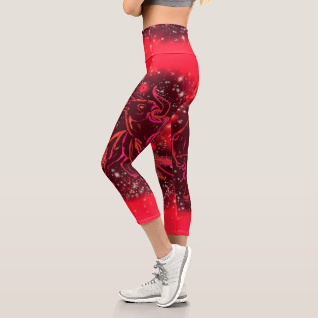 Red Bull Capri Leggings Running In Starry Night (Left)