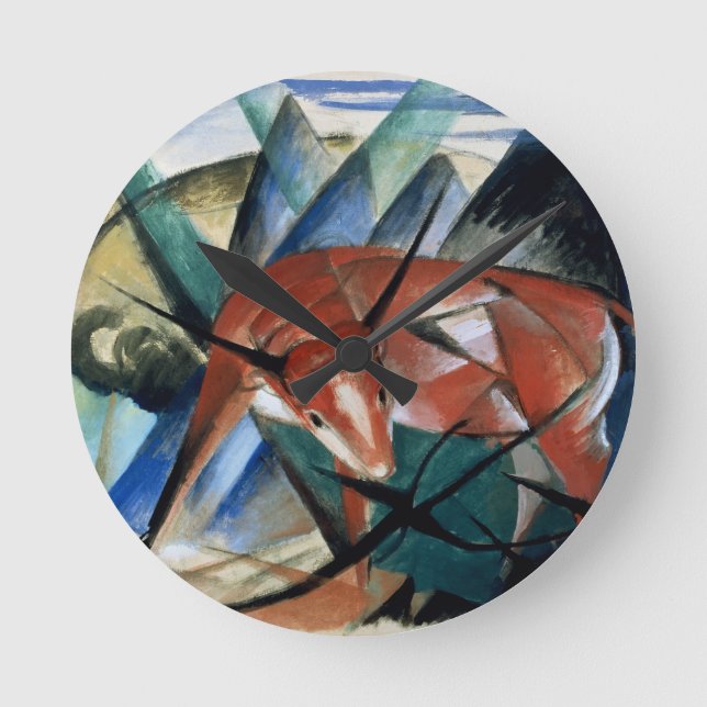 Red Bull (gouache on paper) Round Clock (Front)