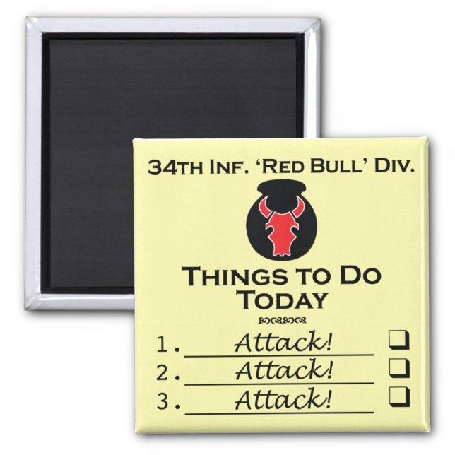 Red Bull Things-to-Do square magnet (Front)