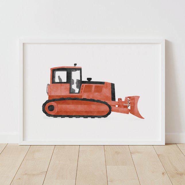 Red Bulldozer Contruction Kids Room Decor (Creator Uploaded)