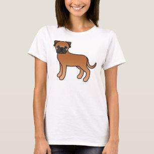 Red Bullmastiff Cute Cartoon Dog T-Shirt