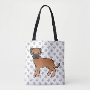 Red Bullmastiff Cute Cartoon Dog Tote Bag