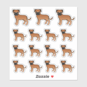 Red Bullmastiff Cute Cartoon Dogs
