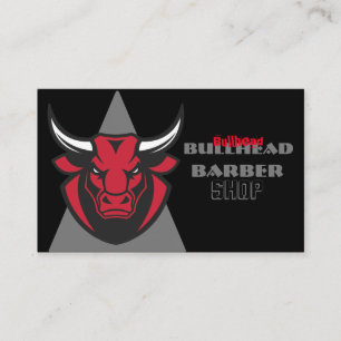 Red Bulls Head on Black Background on a Business Card