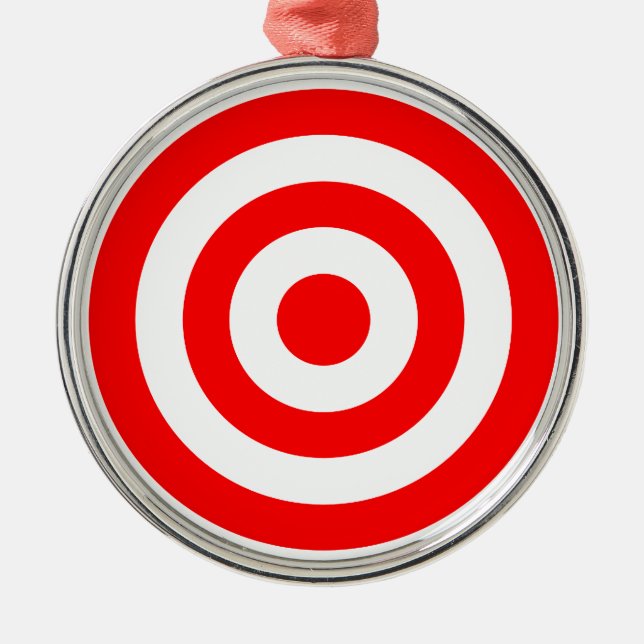 Red Bullseye Target Metal Tree Decoration (Front)