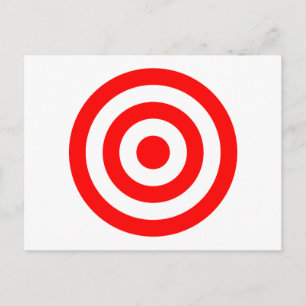 Red Bullseye Target Postcard