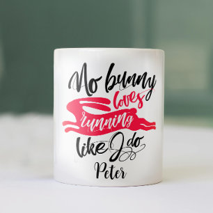 Red Bunny Love Running Motivation T-Shirt Coffee Mug