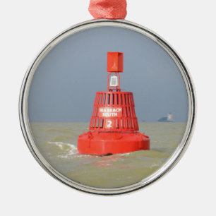 Red Buoy Sea Reach South Metal Ornament