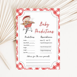 Red Burger BBQ Baby Shower Baby Predictions Game