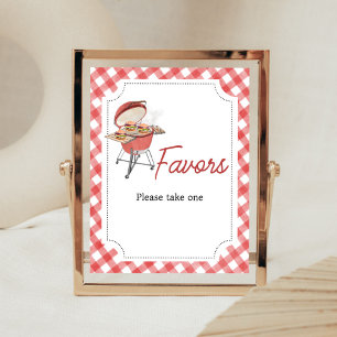 Red Burger BBQ Baby Shower Favours Poster