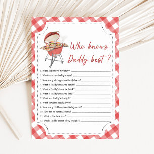 Red Burger BBQ Baby Shower Who Knows Daddy Game