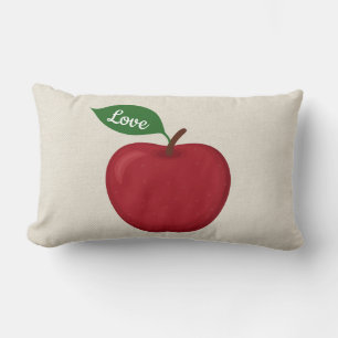 Red Burgundy Apple Love Tan / Cream / Light Grey Lumbar Cushion