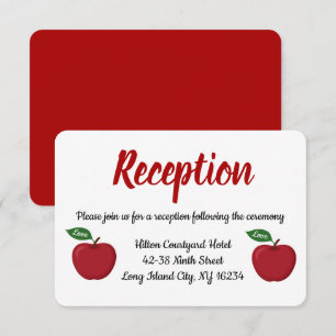Red Burgundy Apple Wedding Reception Fall Country Invitation