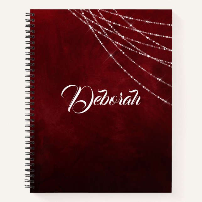 Red Burgundy Glimmer Notebook (Front)