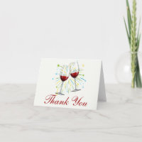 Red Burgundy Wine Glasses Wedding,Thank You