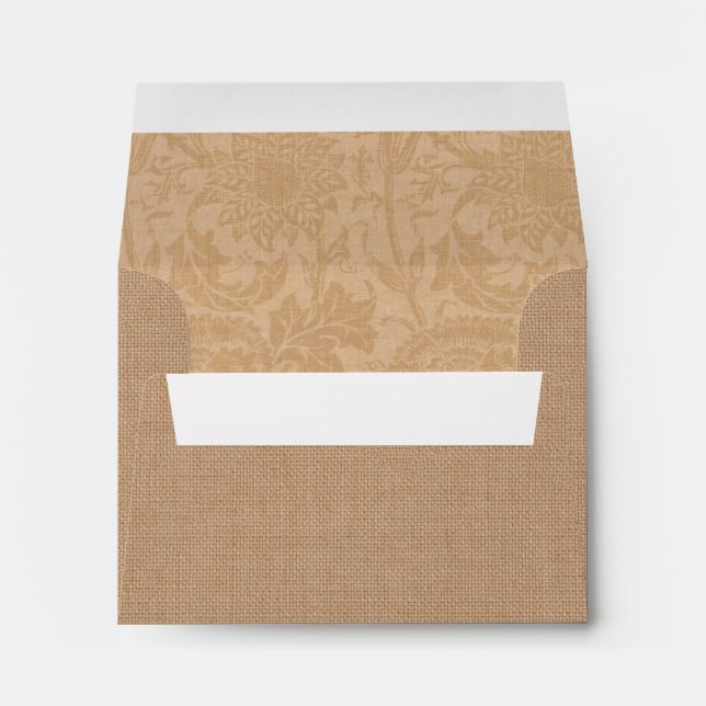 Red Burlap Monogrammed RSVP Envelope (Back (Bottom))