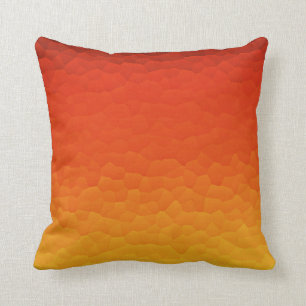 Red Burnt Orange to Gold Ombre Crackle Pattern Cushion