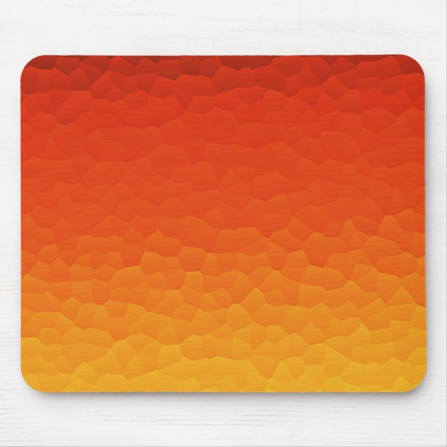 Red Burnt Orange to Gold Ombre Crackle Pattern Mouse Pad (Front)