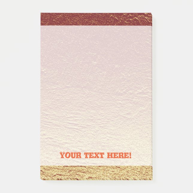 Red burnt terracotta gradient aluminium grunge post-it notes (Front)