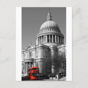 Red Bus at St Paul's Cathedral Postcard