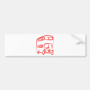 Red Bus Bumper Sticker