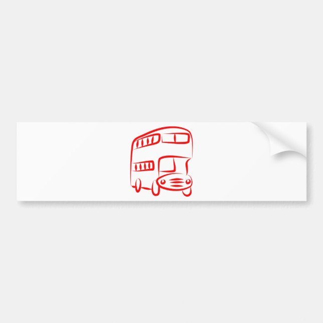 Red Bus Bumper Sticker (Front)