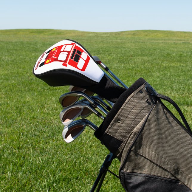 Red Bus Design Golf Head Cover (In Situ)